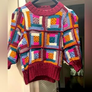 Sea NY crochet puff short sleeve sweater (worn once)